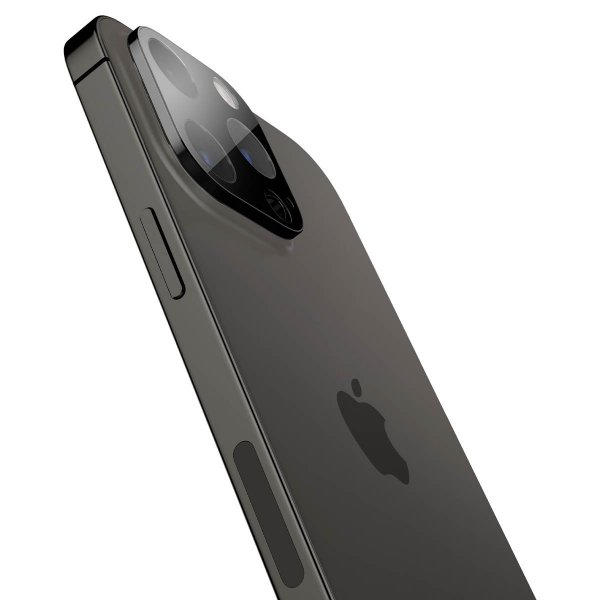 Spigen iPhone 14/15/16 Pro & Pro Max Kamerabeskytter Glas.tR Optik 2-pakning Svart