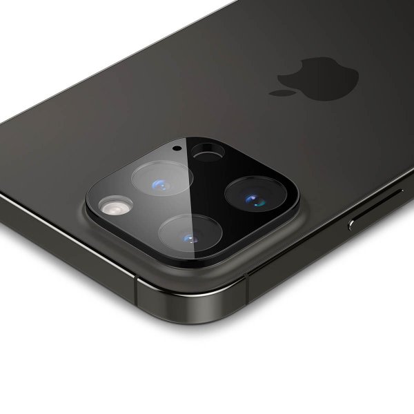 Spigen iPhone 14/15/16 Pro & Pro Max Kamerabeskytter Glas.tR Optik 2-pakning Svart