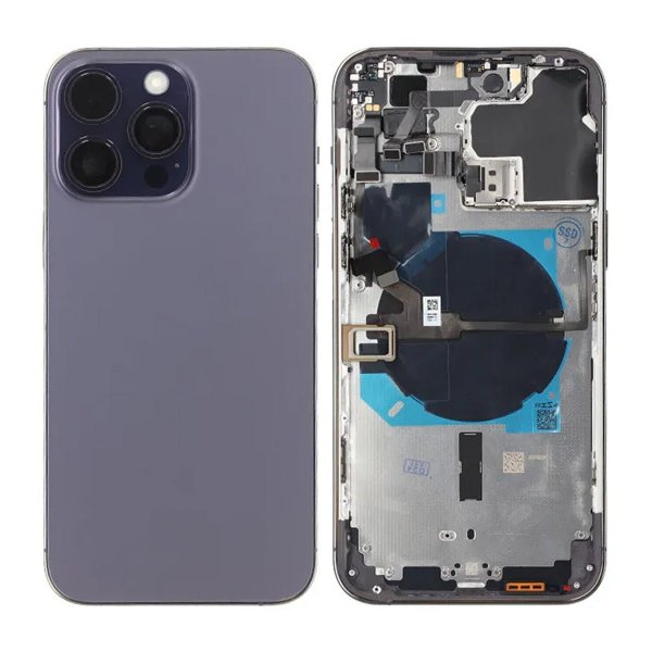 iPhone 14 Pro Max bakside med komplett ramme OEM - lilla