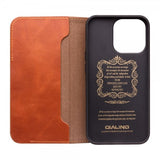 Qialino iPhone 14 Pro Max Etui Brun