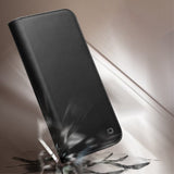 Qialino iPhone 14 Pro Max Etui Ekte Skinn Svart