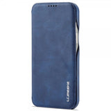 Lc.Imeeke iPhone 14 Pro Max Etui Flip Blå