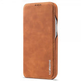Lc.Imeeke iPhone 14 Pro Max Etui Flip Lysebrun