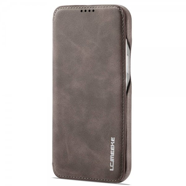Lc.Imeeke iPhone 14 Pro Max Etui Flip Mørkebrun