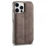 Lc.Imeeke iPhone 14 Pro Max Etui Flip Mørkebrun