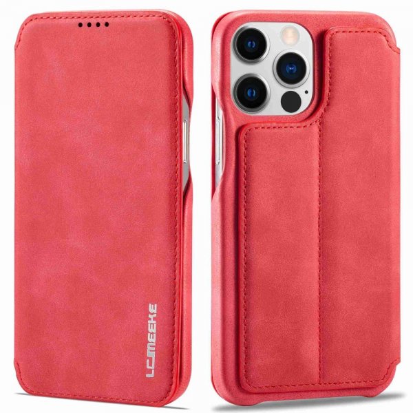 Lc.Imeeke iPhone 14 Pro Max Etui Flip Rød