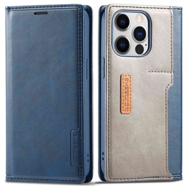 Lc.Imeeke iPhone 14 Pro Max Etui Kortlomme Utside Blå