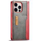 Lc.Imeeke iPhone 14 Pro Max Etui Kortlomme Utside Rød