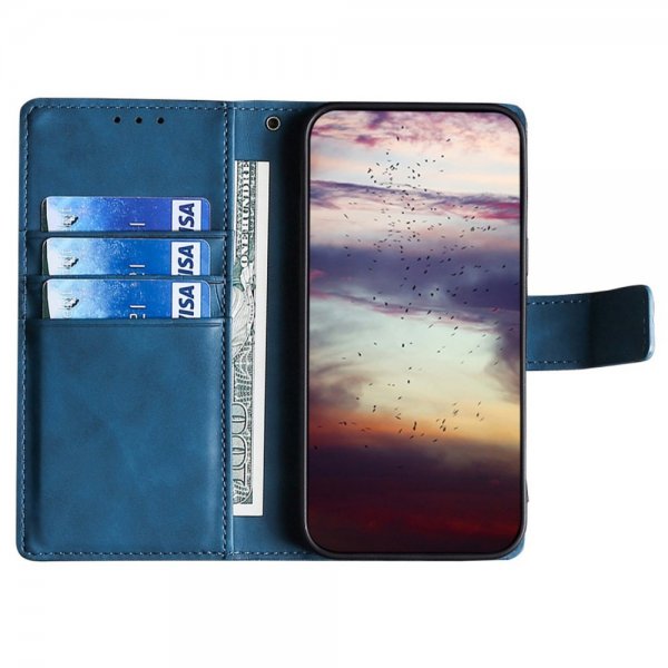 iPhone 14 Pro Max Etui Krokodillemønster Blå