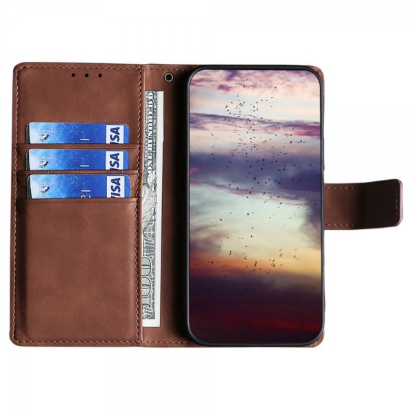 iPhone 14 Pro Max Etui Krokodillemønster Brun