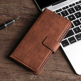iPhone 14 Pro Max Etui Krokodillemønster Brun