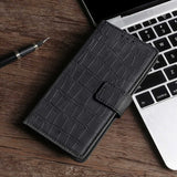 iPhone 14 Pro Max Etui Krokodillemønster Svart