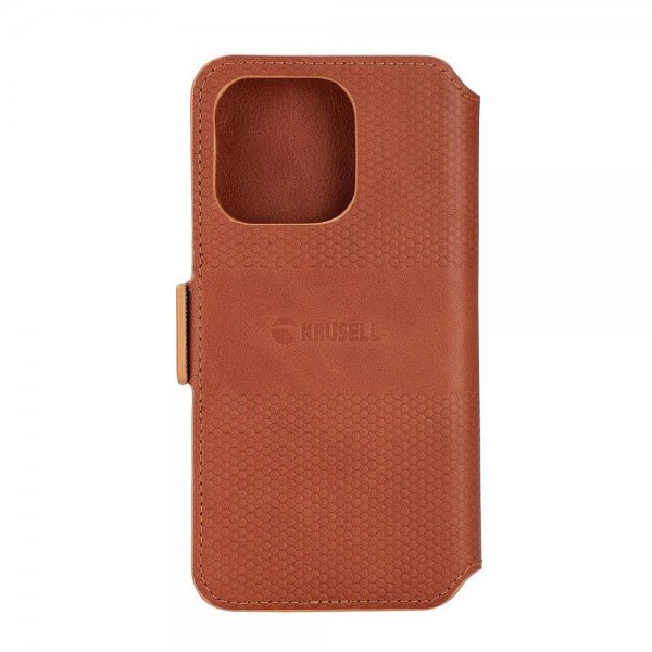 Krusell iPhone 14 Pro Max Etui Leather PhoneWallet Cognac