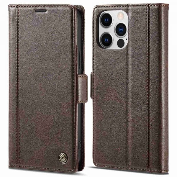 Lc.Imeeke iPhone 14 Pro Max Etui med Kortlomme Brun
