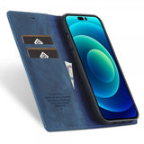 Lc.Imeeke iPhone 14 Pro Max Etui med Kortlomme flipp Blå
