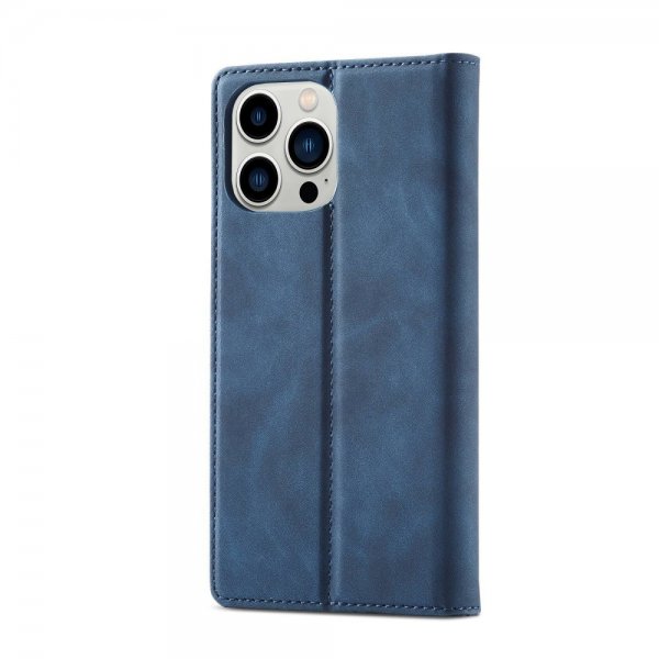 Lc.Imeeke iPhone 14 Pro Max Etui med Kortlomme flipp Blå
