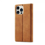 Lc.Imeeke iPhone 14 Pro Max Etui med Kortlomme flipp Brun