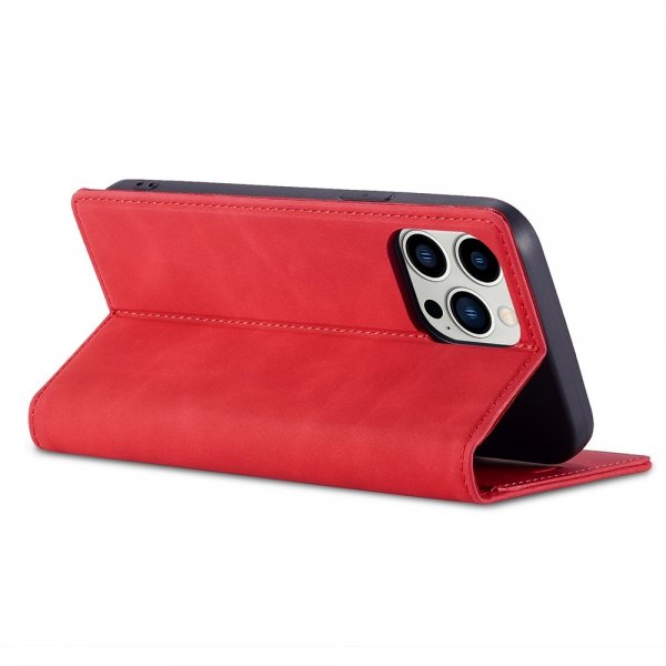 Lc.Imeeke iPhone 14 Pro Max Etui med Kortlomme flipp Rød
