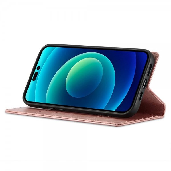 Lc.Imeeke iPhone 14 Pro Max Etui med Kortlomme flipp Rosa