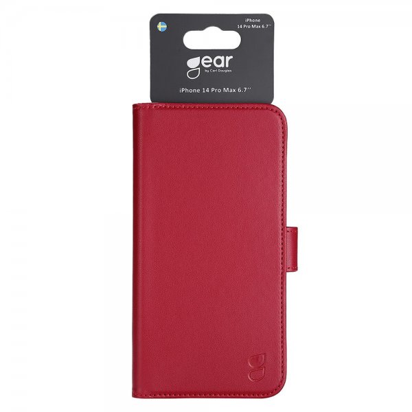 Gear iPhone 14 Pro Max Etui med Kortlomme Rød