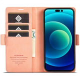 Lc.Imeeke iPhone 14 Pro Max Etui med Kortlomme Rosa
