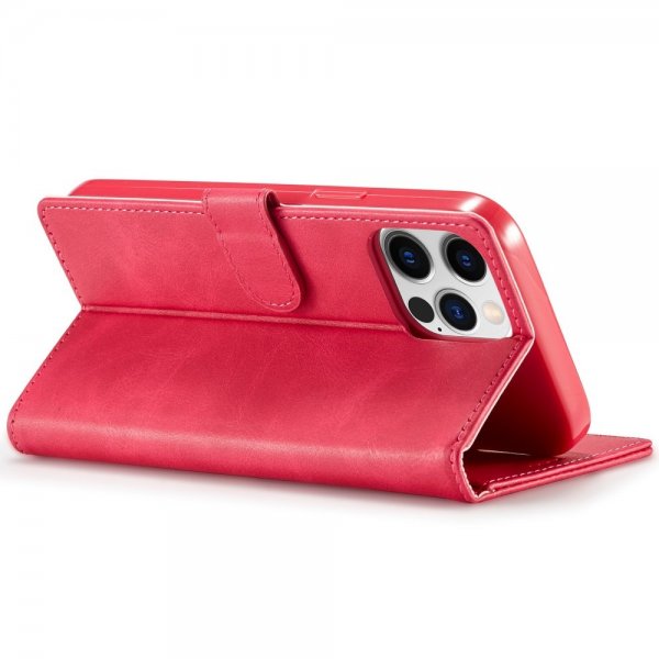 Lc.Imeeke iPhone 14 Pro Max Etui med Kortlomme stativfunksjon Magenta