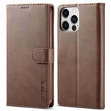 Lc.Imeeke iPhone 14 Pro Max Etui med Kortlomme stativfunksjon Mørkebrun