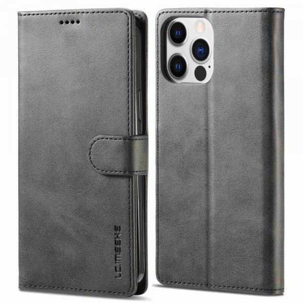 Lc.Imeeke iPhone 14 Pro Max Etui med Kortlomme stativfunksjon Svart
