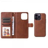 iPhone 14 Pro Max Etui Avtagbart Deksel KT Leather Series-3 Brun