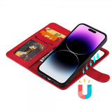 iPhone 14 Pro Max Etui Avtagbart Deksel KT Leather Series-3 Rød