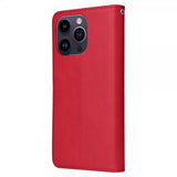 iPhone 14 Pro Max Etui Avtagbart Deksel KT Leather Series-3 Rød