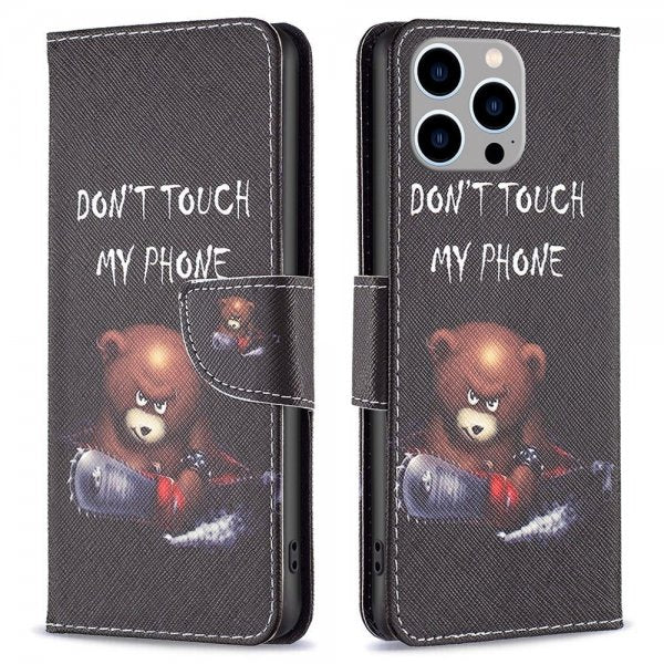 iPhone 14 Pro Max Etui Motiv Bjørn Don't Touch My Phone