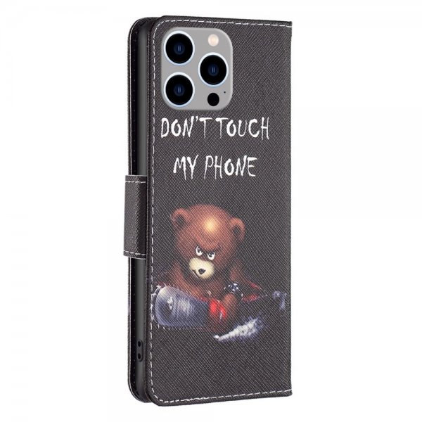 iPhone 14 Pro Max Etui Motiv Bjørn Don't Touch My Phone