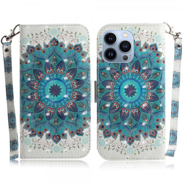 iPhone 14 Pro Max Etui Motiv Blå Mandala