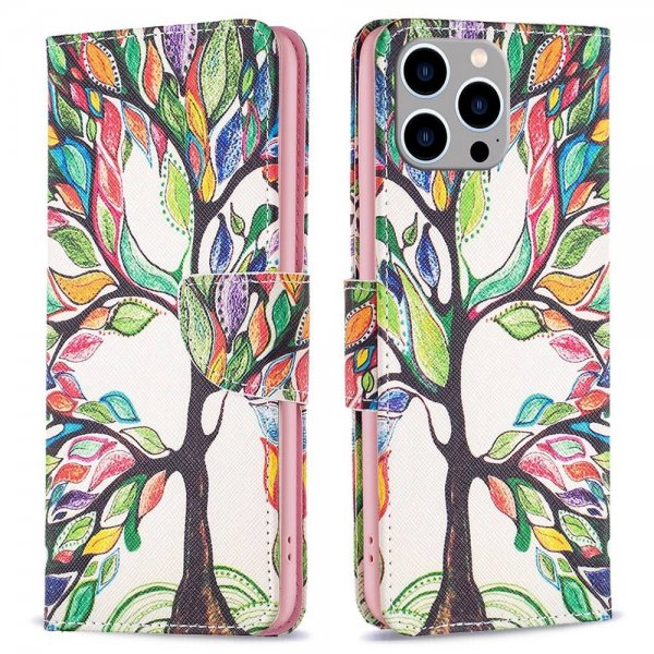 iPhone 14 Pro Max Etui Motiv Fargerik Tre