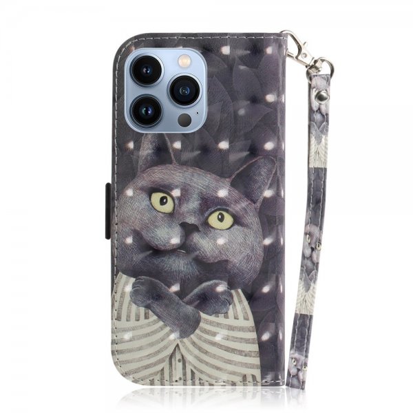 iPhone 14 Pro Max Etui Motiv Svart Katt