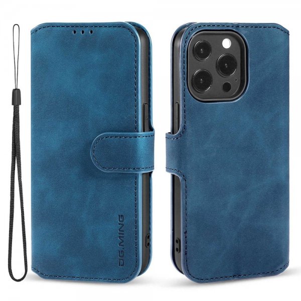 Dg.Ming iPhone 14 Pro Max Etui Retro Blå