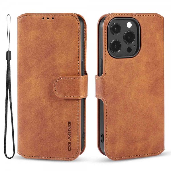 Dg.Ming iPhone 14 Pro Max Etui Retro Brun