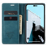 CaseMe iPhone 14 Pro Max Etui Retro Flip Petrol