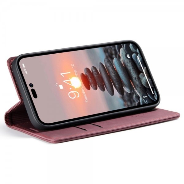 CaseMe iPhone 14 Pro Max Etui Retro Flip Rød