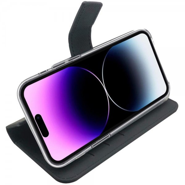 Celly iPhone 14 Pro Max Etui Wally Wallet Case Svart