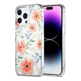 iPhone 14 Pro Max Deksel Blomstermønster MagSafe Rosa