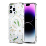 iPhone 14 Pro Max Deksel Blomstermønster MagSafe Hvit