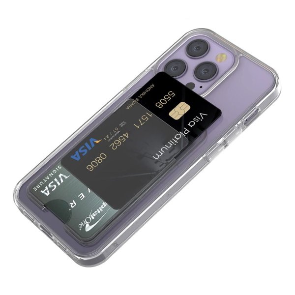 Rvelon iPhone 14 Pro Max Deksel Kortholder Transparent
