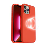 Rvelon iPhone 14 Pro Max Deksel Silikon MagSafe Rosa