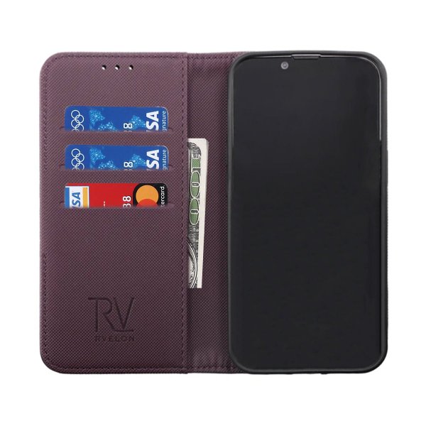 Rvelon iPhone 14 Pro Max Etui Utbrettbar Kortlomme Lilla