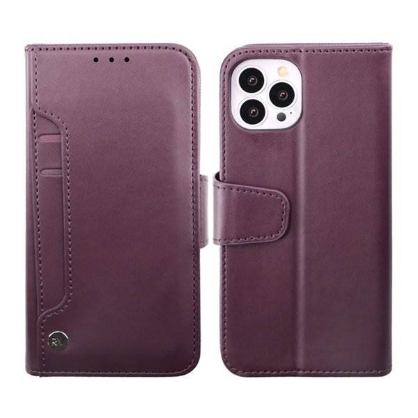 Rvelon iPhone 14 Pro Max Etui Utbrettbar Kortlomme Lilla