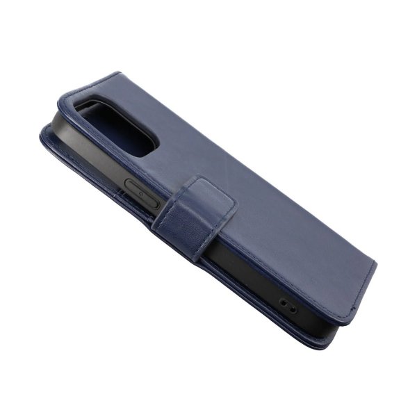 Rvelon iPhone 14 Pro Max Etui Ekte Skinn Blå