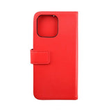 Rvelon iPhone 14 Pro Max Etui Ekte Skinn Rød