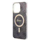 Guess iPhone 14 Pro Max Deksel 4G Pattern MagSafe Svart